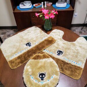 Super Rare Chococat Lapis Bathroom Rug & Toilet Lid Cover Set